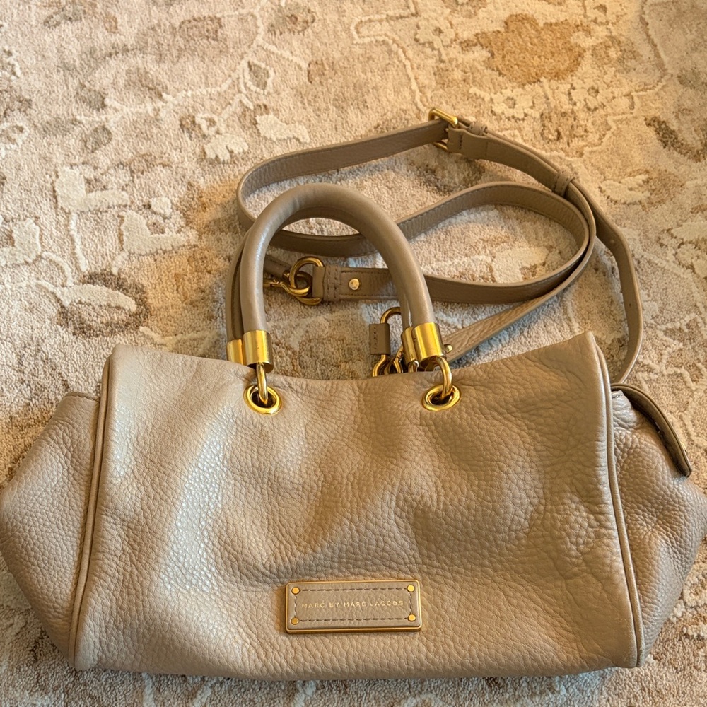 Marc By Marc Jacobs Beige Satchel with Gold Details